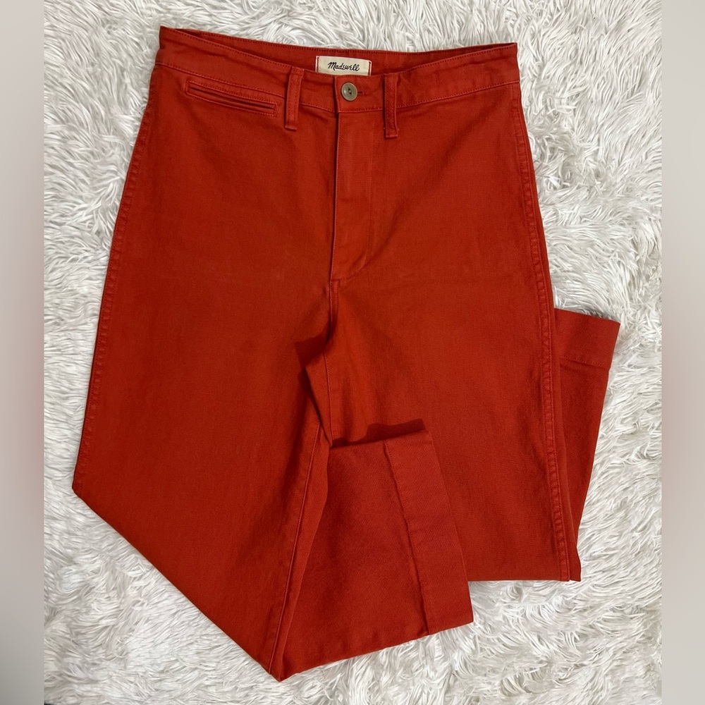 Madewell Emmett Wide Leg Crop Jeans Women's Sz 27 Orange High Rise Baggy Y2K
